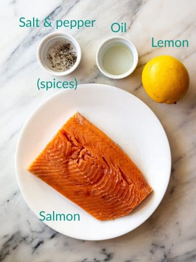 Ingredients needed for broiling salmon