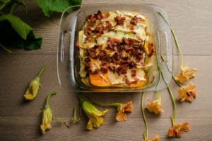 Garlic Butternut Squash & Zucchini Gratin