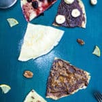 5 different flavored crêpes on a green background