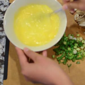 King Trumpet Mushrooms and Scrambled Eggs