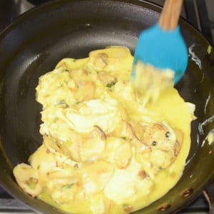King Trumpet Mushrooms and Scrambled Eggs