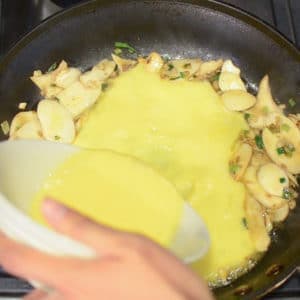 King Trumpet Mushrooms and Scrambled Eggs