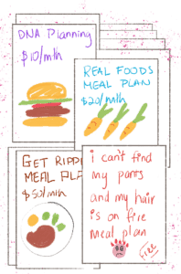 Meal Planner subscriptions with different food plans and options.