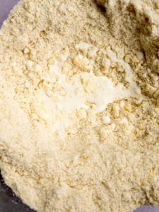 Crumbled butter in flour with heavy whipping cream