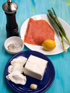 Ingredients for smoked salmon dip recipe