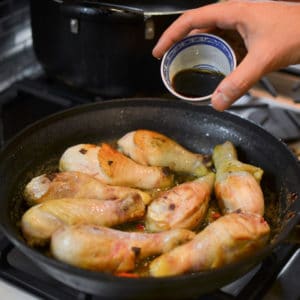 Pour in the fish sauce.